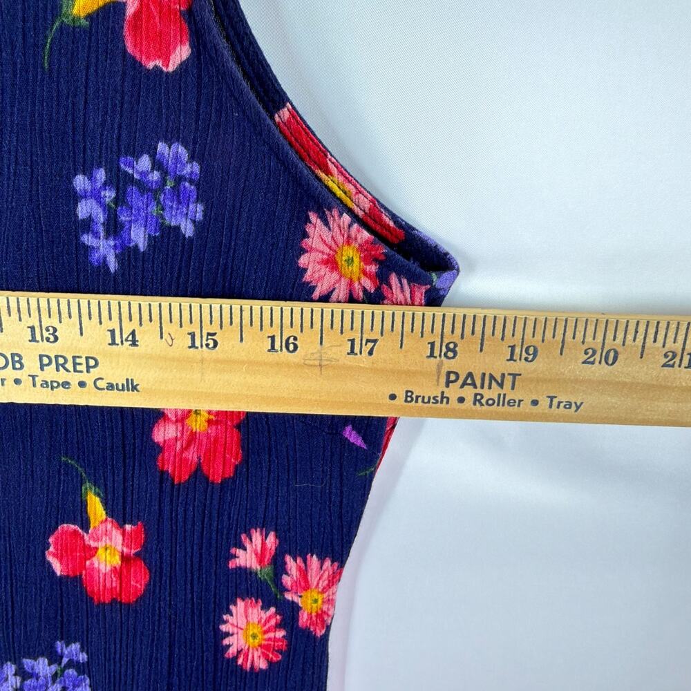 R&K Floral Print Sleeveless Midi Dress M 90s Vintage Cottagecore Colorful Resort - Picture 6 of 8